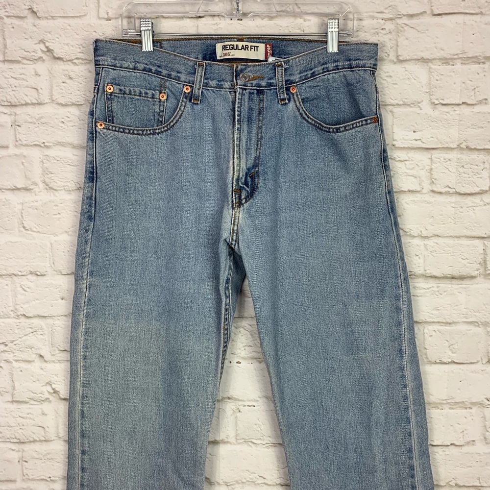 Levi’s 505 Regular Fit Light Wash Straight Jeans - Picture 2 of 7